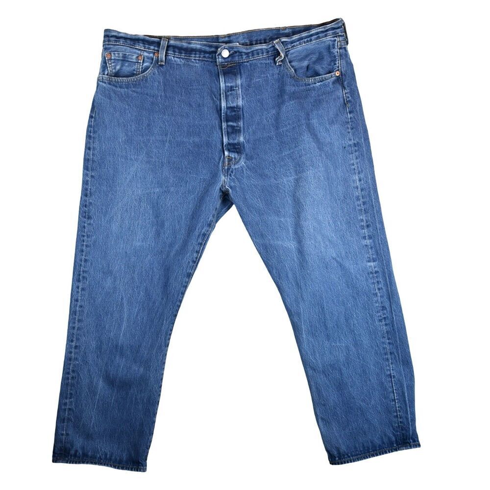 Levi’s 501 Jeans Men’s 46x30 Blue Original Straight Leg Button Fly - Picture 2 of 9